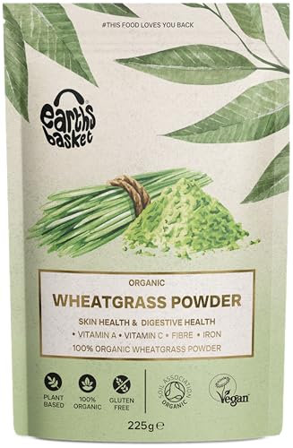 Earths Basket Organic Wheatgrass Powder 225g, Energy & Skin Health