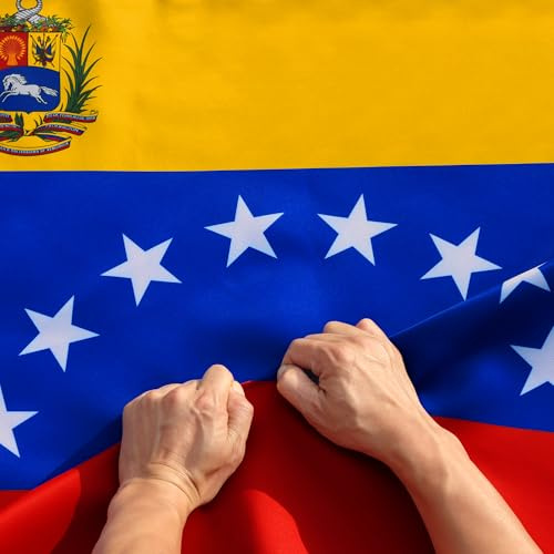 Anley Bandera de Venezuela de 8 estrellas de 3 capas, de doble cara, a prueba de desgarros, 3x5 pies, las banderas más fuertes y duraderas de la República Bolivariana de Venezuela