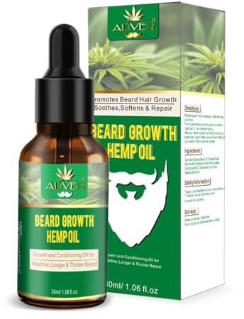 P-Beauty Bartöl für Wachstum, Bartbalsam aus Hanfsamenöl 30ml - Beard Growth Hemp Oil | natürliche Bartpflege, für dichten Bartwuchs & gesunde Haut | Bartöl für Männer, alle Bartlängen