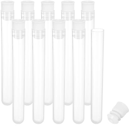 PATIKIL Soporte de Almacenamiento de Agujas de Plástico 4 Longitud 10 Piezas Tubos Portátiles de Almacenamiento Mate para Agujas de Bordado Palillos y Dientes Alfileres Blanco