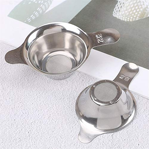 Infusor de té 1 colador de té de acero inoxidable de malla fina chino Kungfu hoja de té filtro de embudo colador de té (L)
