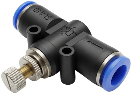 Lumonic 10x I PU Schlauch Drossel-Rückschlagventil mit Steckverbinder I 10mm I pneumatisches Drosselrückschlagventil I Drosselventil I Druckluft & Automatisierung