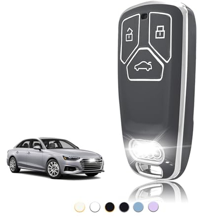 TOOMUME Schlüsselhülle TPU, Autoschlüssel Hülle Passt für Audi A4 S4 RS4 B9 A5 S5 RS5 F5 A3 A6 A7 A8 A4L A6L Q2 Q3 Q5 Q7 SQ5 SQ7 S7 R8 4M D5 TT TTS, Schlüsselcover Schutz Schlüsselgehäuse - Smart Key