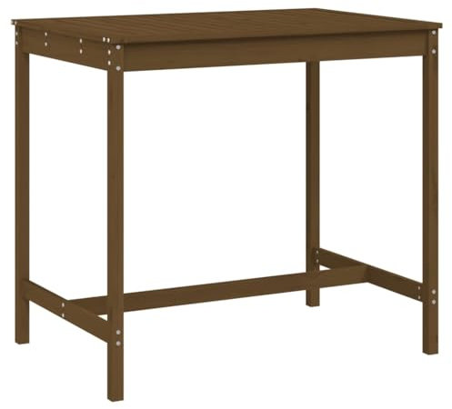 HETFTJN Bartisch Outdoor Gartentische Picknicktisch Loungetisch Outdoor - Gartentisch Honigbraun 121x82,5x110 cm Massivholz Kiefer für Innenhof Outdoor Garten Speisesaal