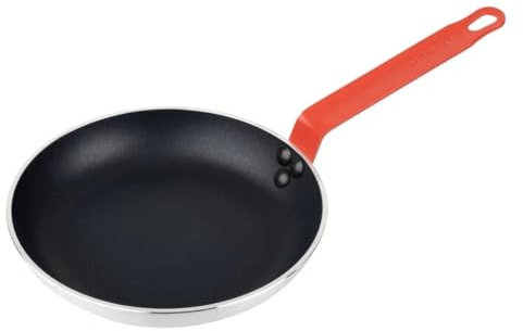 nisbets limited Hygiplas - Padella antiaderente in alluminio Teflon Platinum Plus con manico rosso, 240 x 40 mm