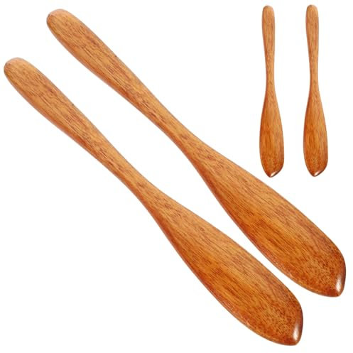 OKUMEYR 4stücke Holz Butter Streicher Küche Werkzeug Für Butter Mayonnaise Marmelade Käse Mit Griff Für Einfache Handhabung