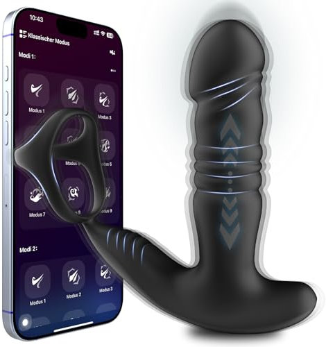 Prostata Stimulation Männer Anal Vibrator & Anal Plug –Analdilo für Männer mit 9 Schubmodi & 9 Vibrationsstufen | Vibratorensets für Männer mit präziser Prostatamassage | Anal-Spielzeug Stimulation