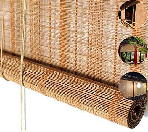 Tende da sole in bambù retrò per porte e finestre, 40% oscuranti, 50 x 140 cm di larghezza, tende in bambù gazebo anti UV tenda impermeabile personalizzabile 140 x 220 cm