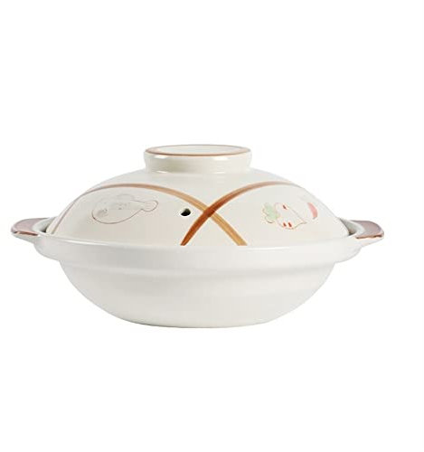 Cazuela de barro, cuenco grande de cerámica con tapa, olla caliente con asas dobles for cocinar sopa, guiso, cazuela, cuenco de cerámica for hornear (770 ml)(3000ml)