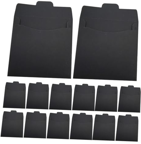 DIKACA 50 Stück Cd Umschläge aus Robustem Papier Vielseitige Kartenhüllen Kompakte Aufbewahrungstaschen für Grußkarten und Dokumente Leichte Platzsparende Papierumschläge in Schwarz