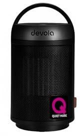 Devola 1500W Electric Space Heater, Portable Ceramic Fan Heaters With Oscillation, Tip-Over & Overheat Protection, 8 hour timer, 3 modes, Carry Handle (Black & Silver)