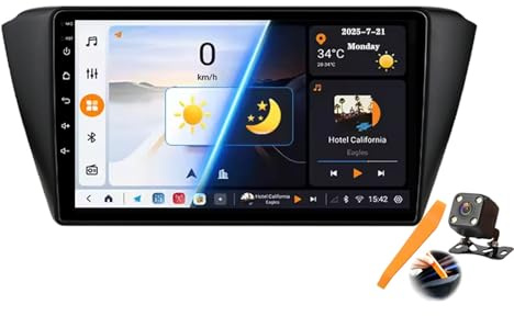M6 pro3,YLOXFW Android 15.0 Coche Radio 2 DIN Estéreo para Fabia 3 2015-2019 GPS Sat Navi 9''Cartablet Multimedia Vídeo Reproductor BT FM Receptor con Carplay 4G 5G WiFi DSP SWC