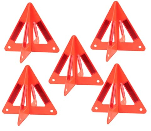 Gatuida 5pcs Reflective Car Triangle Warning Stand High Visibility Roadside Emergency Safety Triangle for Vehicles Warning Safety Equipment