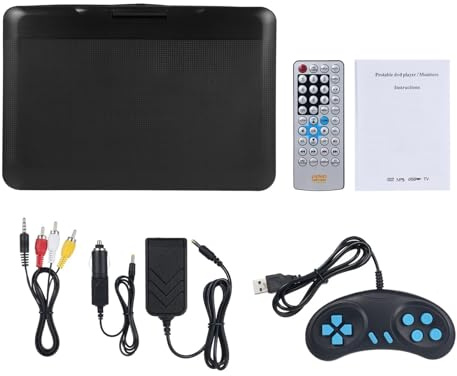 Lettore DVD Da 9,8 Pollici/13,9 Pollici Schermo HD Girevole A 270° Funzione TV For Auto Caricabatterie E Adattatore CA Supporto AV IN OUT(9.8inch)