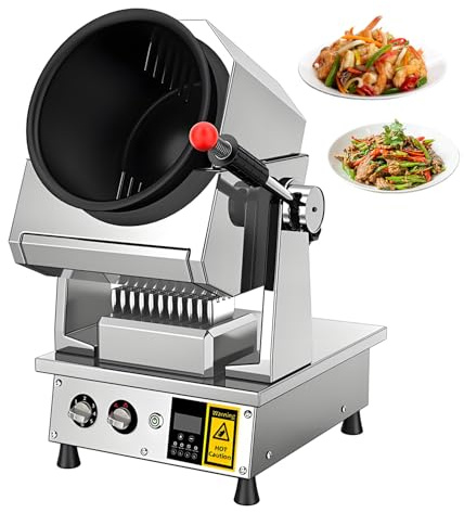 Automatic Stir Fry Machine Countertop Cooker with Water Spray & Drum Design – Natural Gas Smart 360° Cooking Machine Capacity 1.5L-9.3L,110V 100W