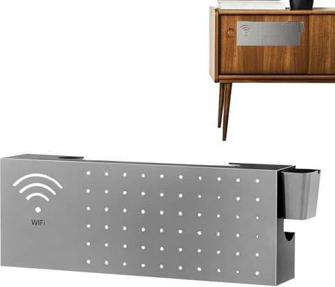 Ocultar Router WiFi,Organizador del hogar De Acero Al Carbono Con Montaje En Pared - Ocultar De Internet | Para Casa Internet TV Escritorio Cesta Libros Cubierta Enchufe Red