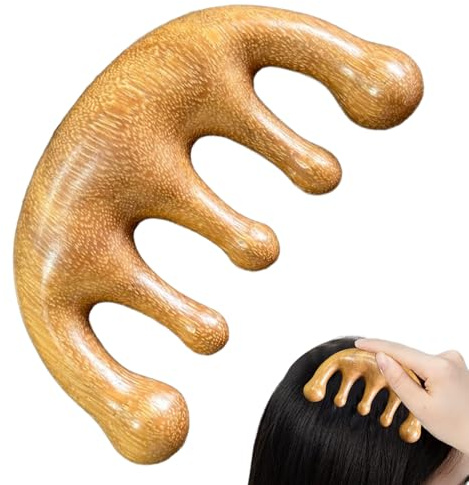 Trä MassageFör Och Huvudbotten Bärbar Vidtandad För Resa Och Daglig | Huvudmassage För Avkoppling Och Hårvårds Rutin Med Daglig Huvudvård