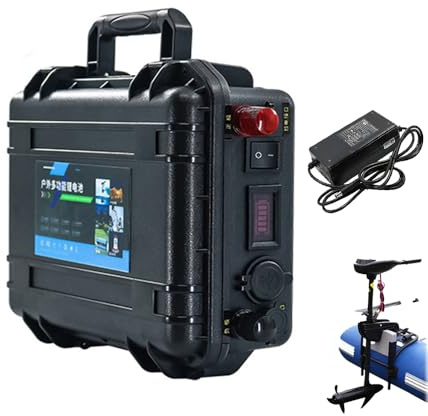 HJGHY 12v 100ah, Batería de Litio para propulsión Marina de 12 V, 24 V, 48 V, 60 Ah, 80 Ah, 100 Ah, 120 Ah, 150 Ah y 200 Ah para hélice de Barco de Pesca.