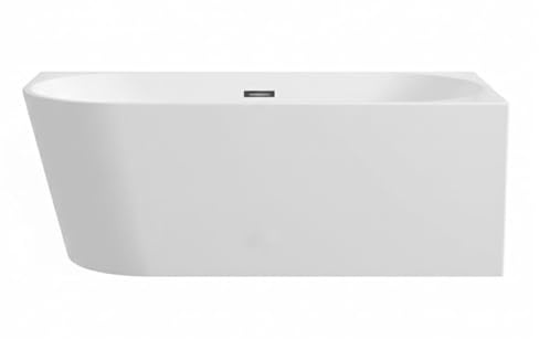 Balneo Bañera Exenta de Esquina Derecha 280 L, 160 x 80 cm - Diseño Minimalista con Desagüe Click-Clack Cromado, Marco de Acero Estable y Fondo Reforzado con Fibra de Vidrio