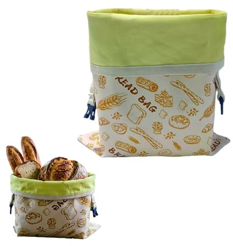 Beeswax Bread Bags for Homemade Bread, Cotton Beeswax Bread Bag for Freshness, Wax Bread Bag with 33 x 43 cm Dimensions
