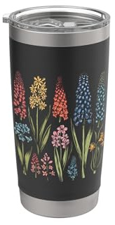 Vintage Botanical Hyacinth Flower Girl Cute Floral Plant Mom Stainless Steel Insulated Tumbler