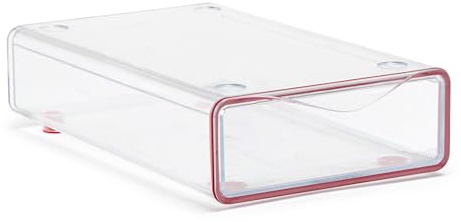 Tatay Organizador de Nevera Fresh Box Medium Plástico Libre de BPA | Organizador Nevera | Capacidad 1,7 L | Medidas 27x16x6 cm | Diseño Apilable | Cajón Extraíble | Diseño Modular, Transparente