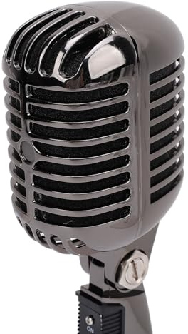 Microfono per Voce Dinamico retrò Classico, Microfono Pickup Cardioide Senza Fili con Riduzione del Rumore, Vecchio per Voce Dinamico Vintage, Ideale per Performance Sul Palco