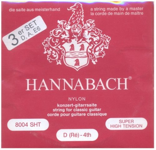 Hannabach 8007 rot - Bass-Satz Konzertgitarre, super high