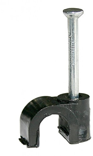 CableTex, fermacavo da parete per cavi da 4 mm, confezione da 100, colore: nero