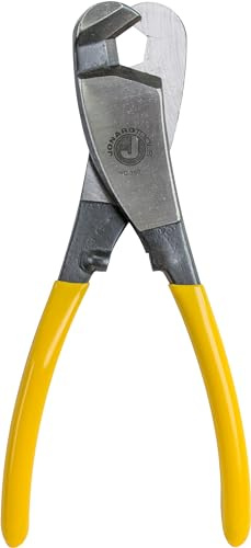 Jonard Tools JIC-750 Coupe-câble coaxial en acier au chrome vanadium avec poignée en plastique jaune, longueur 21,5 cm