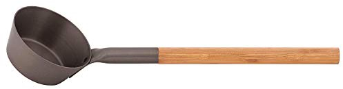 Rento Design Sauna-Schöpfkelle - Aluminium Ökologischer Bambus wärmebehandelt, Teerbraun Anthrazit