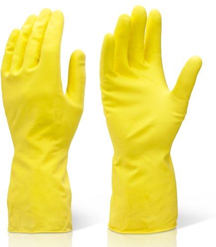 1x Extra Large Yellow Industrial Cleaning & Washing Up Rubber Gloves