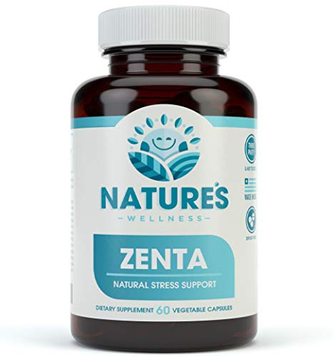 Natures Wellness ZENTA - The Natural Relief Supplement to Help Calm Body and Mind | Positive Mood Enhancer - Increase Serotonin Levels with 5-HTP, Ashwagandha, Chamomile, DMAE | 60 ct
