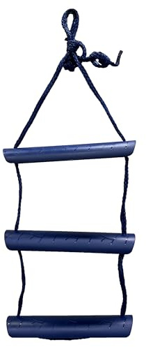 OSCULATI Nylon Strickleiter Blau | Seil-Stärke 12mm | Stufen 30 x 11cm Trittfläche 4cm, Größe:3 Stufen