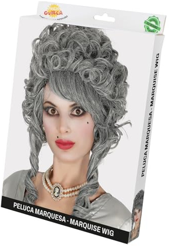 FIESTAS GUIRCA | Marquise Perücke Grau (Einheitsgröße) - Kostümzubehör für Halloween und Karneval - Ideal für Epoche-Partys und Themenfeiern - Damen - Grau