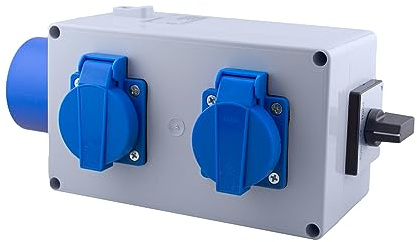 KlingerBorn Einschaltautomatik 1Ph-230V – Wahlschalter Hand-Aus-Auto | mit Kragenstecker – feste Verzögerungszeiten – verhindert gleichz. Anlauf von zwei Antrieben – autom. Anlauf der Absaugung