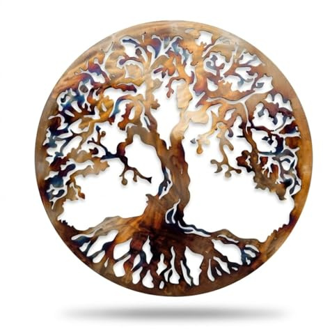 Baum des Lebens, der Wärme, Farbigen 69,8 cm Metall Wanddekoration