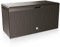 CASARIA® 290 Litre Garden Storage Box | Plastic Outdoor Tool Chest on Wheels | Lockable | Parcel Box | Log Store | Weatherproof | Rattan Effect | 117x47x60cm | Brown