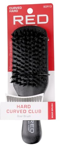 Red By Kiss Professional - Cepillo para jabalí (100% profesional, para minimizar la rotura (palo curvo duro- BOR13)