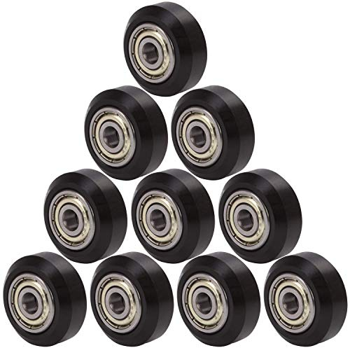 RUNCCI-YUN 3D Puleggia Passivo Rotonda Plastica con Cuscinetto Puleggia Ingranaggi Ruota per Stampante 3D V-slots, POM Modelli Puleggia, Nero per Creality Ender 3, CR-10, CR-10S