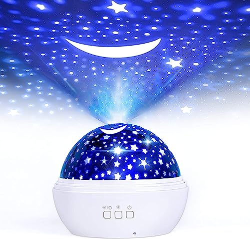 FISHOAKY Proiettore Stelle Soffitto, proiettore galassia 8 Colori, Proiettore Cielo Stellato Bambini, 360° Rotazione Led Proiettore, Lampada Proiettore Per Neonati, Regali Natale, Compleanno Regalo