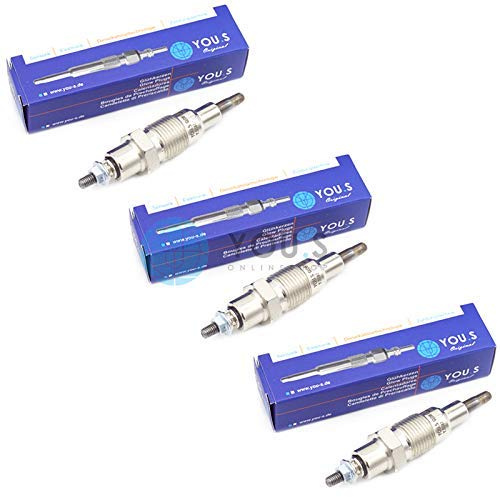 3 x YOU.S Original 10,5 V Glühkerzen Komplettlänge [mm]: 90 für Oldtimer Traktor