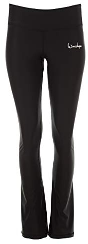 WINSHAPE Damen Boot Cut Leggings Damen Functional Boot Cut Leggings Bcl102, Schwarz, Slim Style, Fitness Freizeit Sport Yoga Workout