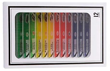 Powertool Mikroskop-Objektträger für Kinder, Kunststoff, vorbereitete Objektträger für Studenten, Heimschule, Biologie, Wissenschaft, Programme (gemischte Proben, bunt), 12 Stück