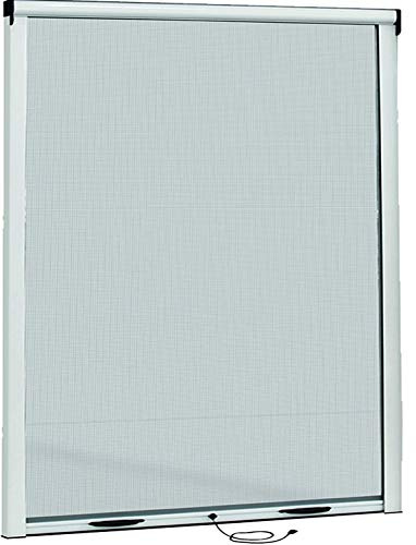 HDcasa Moustiquaire à Rouleau pour Fenêtres Coulissantes Verticales Réductibles Blanc (120 x 170) Résistant à l'Intempérie en Fibre de Verre Blanc