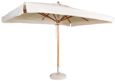 Danieli Ombrellone da Giardino 2x3 Professionale a Palo Centrale in Legno. Ombrellone Antivento con Telo Idrorepellente 100% Acrilico. Stecche intercambiabili