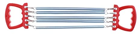 Hellery Professionelle Kinder Brust Expander Junior Fitness Gym Brust Puller W / 5 Frühling - Rot