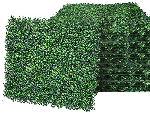 AIZYR Panel De Pared De Hierba Sintética - Pared Verde, Planta De Cobertura De Paneles De Boj Artificial para Jardín O Patio Trasero Y Decoración del Hogar,20pcs