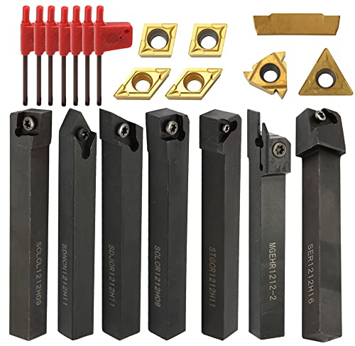 Geevorks 21PCS multifunzione in metallo duro inserti titolari bar alesatore con chiavi per tornio strumenti