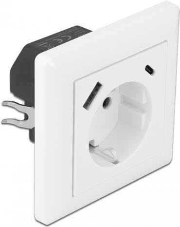 DeLOCK Einbausteckdose mit 2 USB Ladeports 3,4 A, 1 x USB Typ-A